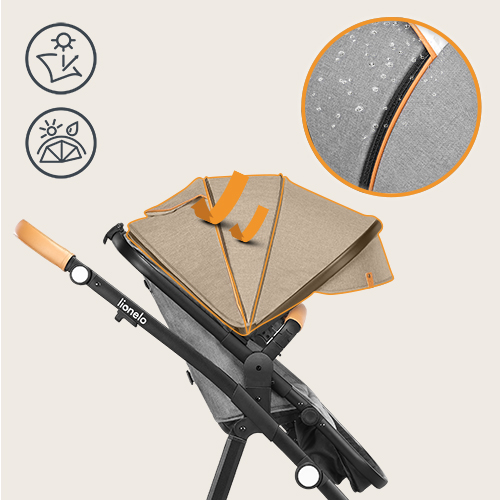 lionelo Amber 3 w 1 Black Silver — Wózek wielofunkcyjny